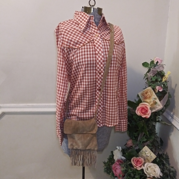 Boho/Western Brown Suede Fringed Mini Crossbody Purse - Picture 10 of 10